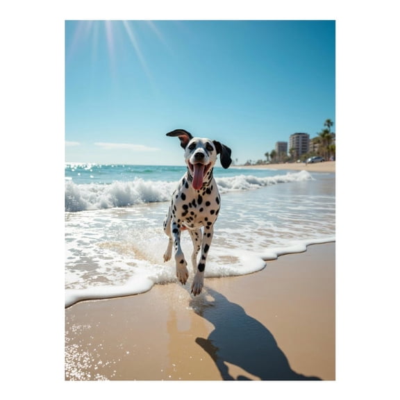 Diamond Art Kits for Adults - Dalmatian Beach Joy Waves Fun 5d Diamond Painting for Adults, Diamond Art for Adults Beginners, Frameless Diamond Painting Kits for Adults for Home Wall Decor