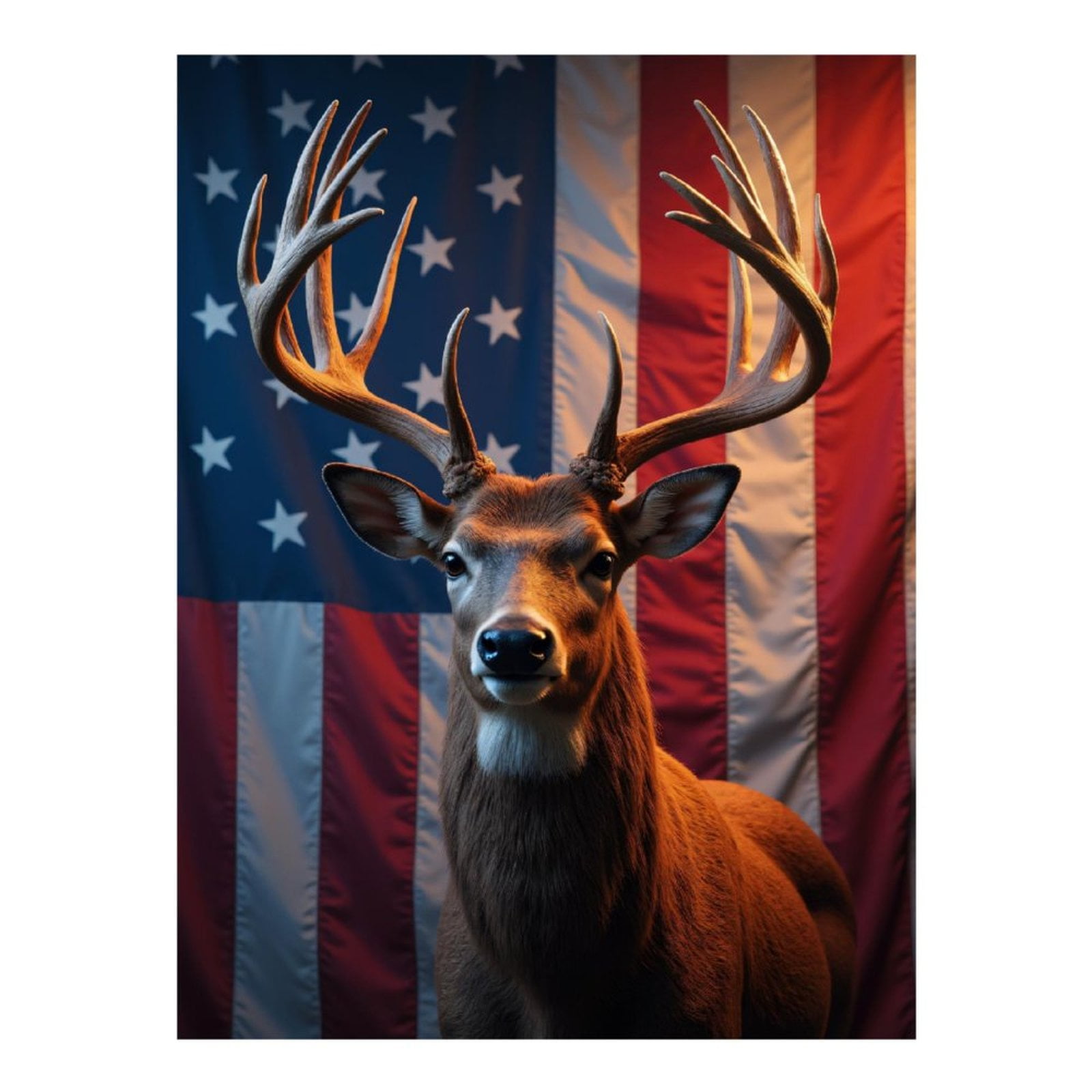 Diamond Art Kits for Adults - Deer American Flag Antlers Display 5d Diamond Painting for Adults, Diamond Art for Adults Beginners, Frameless Diamond Painting Kits for Adults for Home Wall Decor