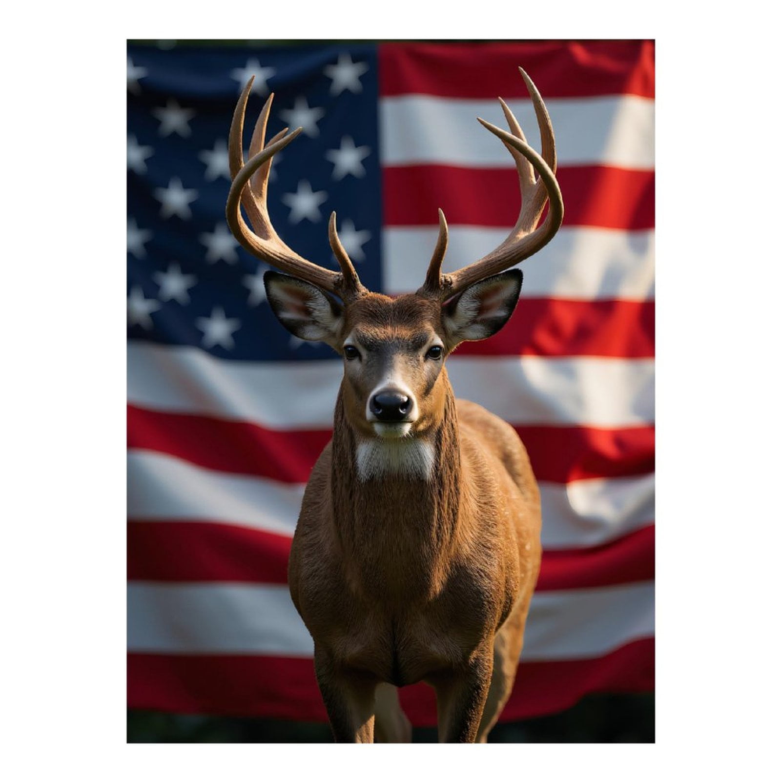 Diamond Art Kits for Adults, Deer American Flag Background Wildlife 5D Diamond Painting Kits for Adults Beginners, DIY Full Drill Diamond Painting, Gem Art and Crafts 12x16