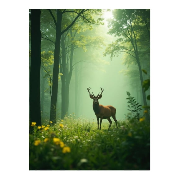 Diamond Art Kits for Adults, Deer In Sunlit Forest Clearing 5D Diamond Painting Kits for Adults Beginners, DIY Full Drill Diamond Painting, Gem Art and Crafts 12x16