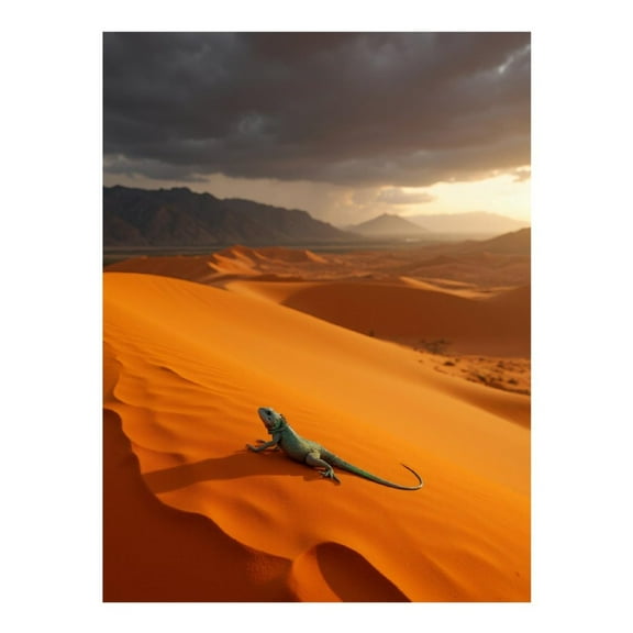 Diamond Art Kits for Adults - Desert Landscape Lizard Sunset Dunes 5d Diamond Painting for Adults, Diamond Art for Adults Beginners, Frameless Diamond Painting Kits for Adults for Home Wall Decor