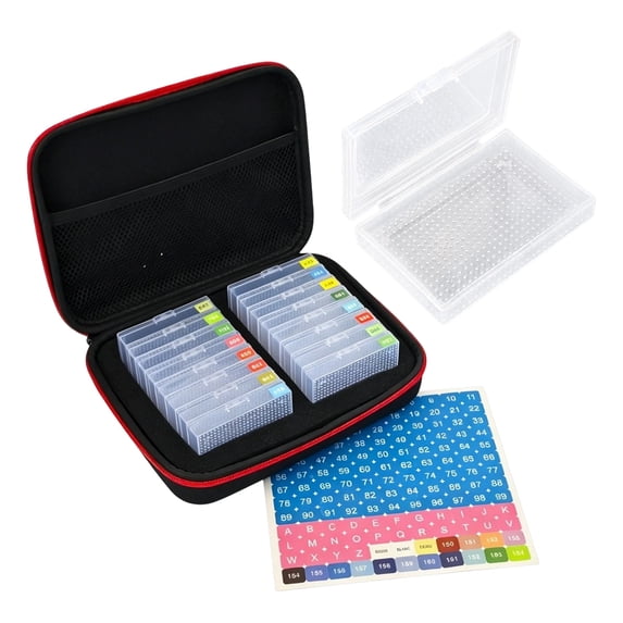 Diamond Art Kits for Adults Diamond Painting Organizer Kit Portable Storage Case with Trays & Dividers Multi-Layer Craft Supply Holder for Beads Tools Accessories Travel Friendly Gift for Women,Red