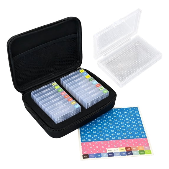 Diamond Art Kits for Adults Diamond Painting Organizer Kit with Storage Box Portable Craft Supply Caddy with Dividers for Beads Drills Tools Travel & Home Studio Organization,Black
