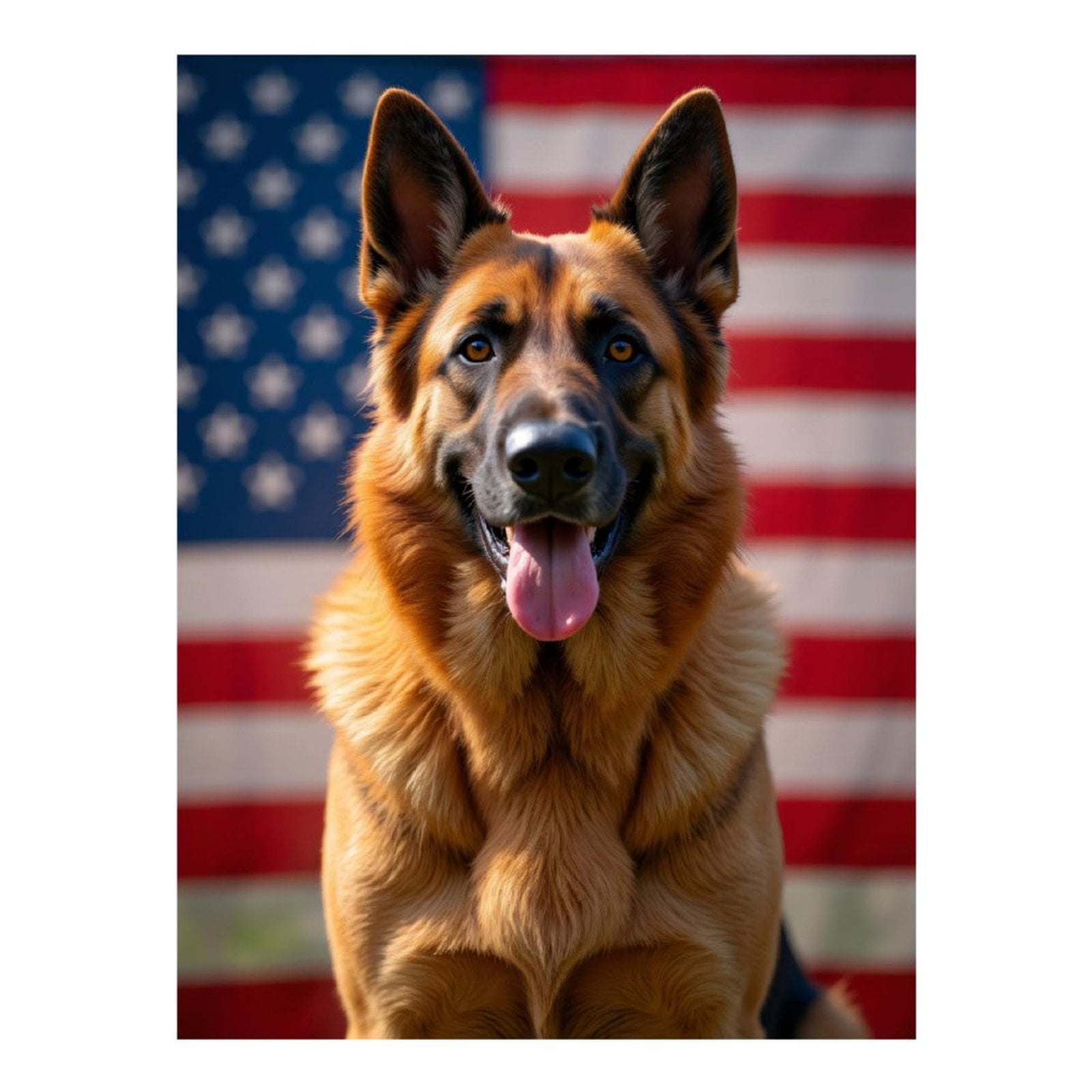 Diamond Art Kits for Adults, Dog American Flag Patriotic Pose 5D Diamond Painting Kits for Adults Beginners, DIY Full Drill Diamond Painting, Gem Art and Crafts 12x16