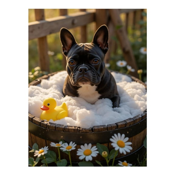 Diamond Art Kits for Adults, Dog Bathtub Soap Bubbles Duckling 5D Diamond Painting Kits for Adults Beginners, DIY Full Drill Diamond Painting, Gem Art and Crafts 12x16