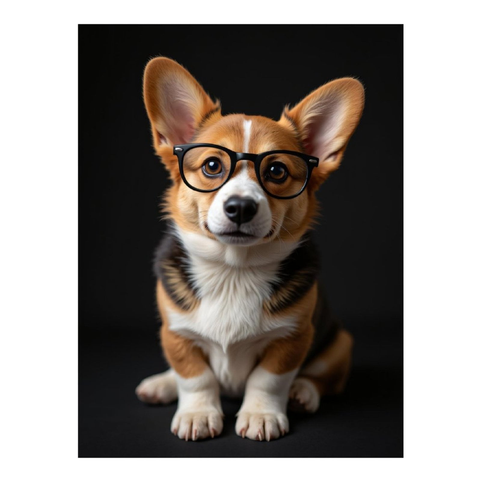 Diamond Art Kits for Adults, Dog Glasses Cute Corgi Portrait 5D Diamond Painting Kits for Adults Beginners, DIY Full Drill Diamond Painting, Gem Art and Crafts 12x16