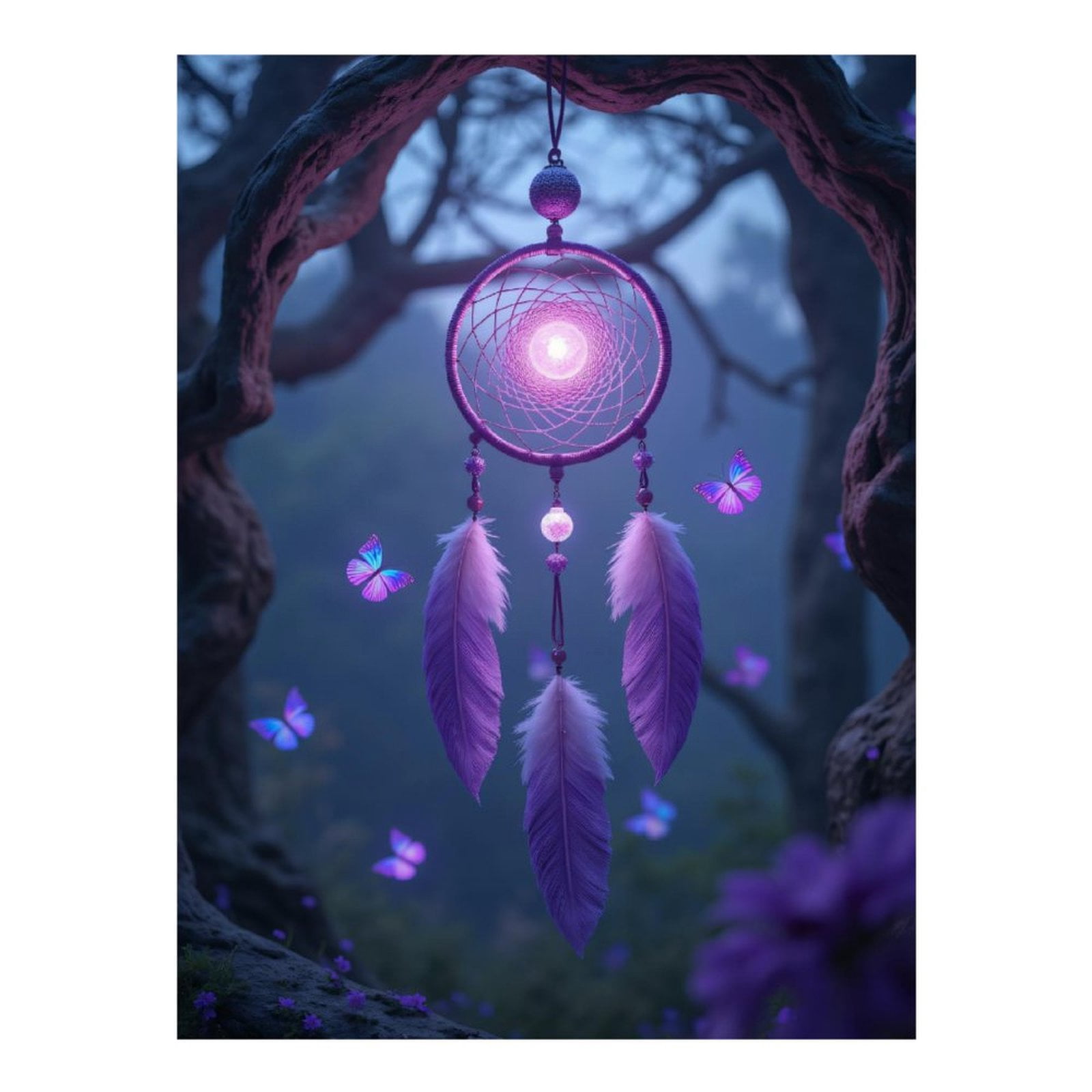 Diamond Art Kits for Adults, Dreamcatcher Purple Glow Night 5D Diamond Painting Kits for Adults Beginners, DIY Full Drill Diamond Painting, Gem Art and Crafts 12x16