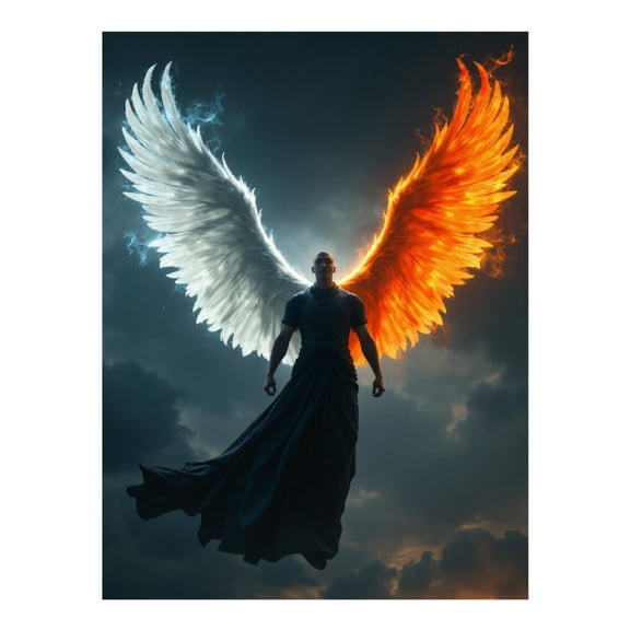 Diamond Art Kits for Adults, Dual Winged Figure Fire Ice 5D Diamond Painting Kits for Adults Beginners, DIY Full Drill Diamond Painting, Gem Art and Crafts 12x16