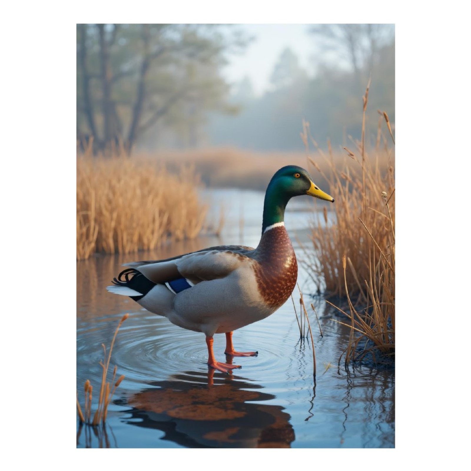 Diamond Art Kits for Adults, Duck In Misty Wetlands 5D Diamond Painting Kits for Adults Beginners, DIY Full Drill Diamond Painting, Gem Art and Crafts 12x16