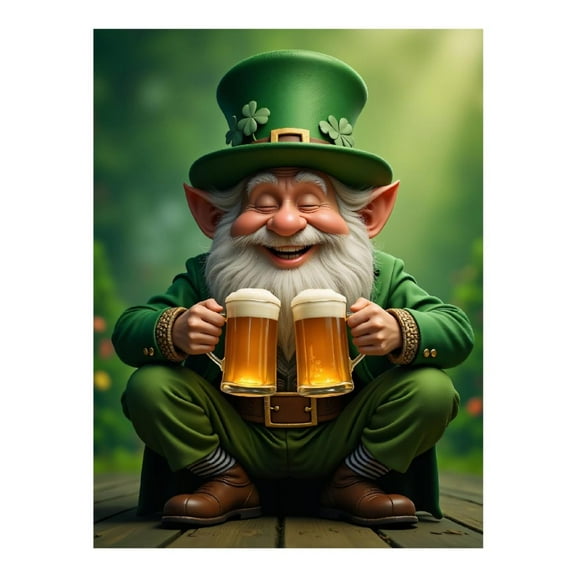 Diamond Art Kits for Adults, Elderly Elf Holding Beer Joyfully 5D Diamond Painting Kits for Adults Beginners, DIY Full Drill Diamond Painting, Gem Art and Crafts 12x16