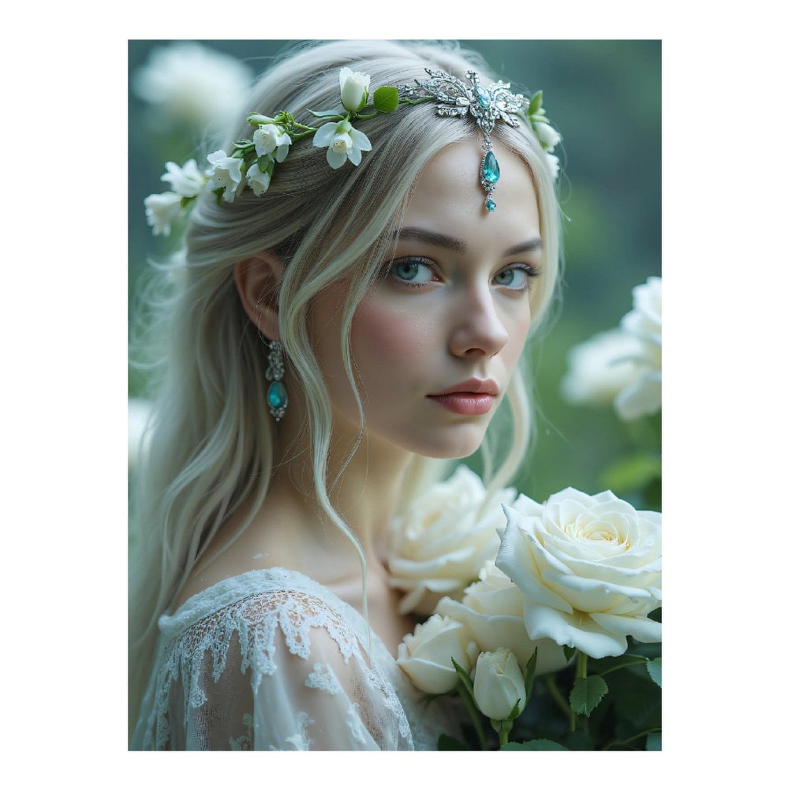 Diamond Art Kits for Adults, Elegant Portrait Bridal Beauty 5D Diamond Painting Kits for Adults Beginners, DIY Full Drill Diamond Painting, Gem Art and Crafts 12x16