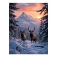 thumbnail image 1 of Diamond Art Kits for Adults - Elk Snowy Mountain Sunset Scene 5d Diamond Painting for Adults, Diamond Art for Adults Beginners, Frameless Diamond Painting Kits for Adults for Home Wall Decor, 1 of 7