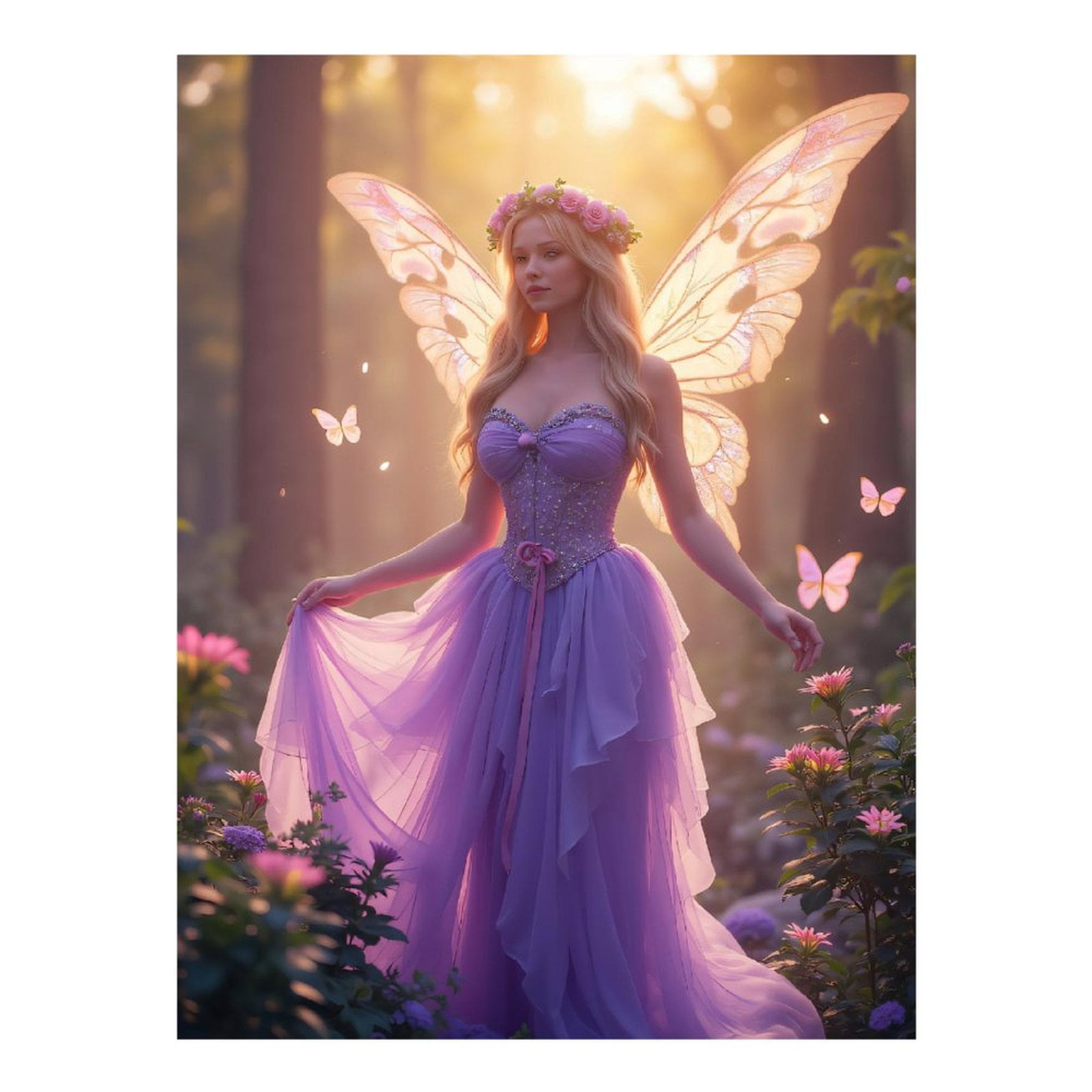Diamond Art Kits for Adults, Fairy In Enchanted Forest Garden 5D Diamond Painting Kits for Adults Beginners, DIY Full Drill Diamond Painting, Gem Art and Crafts 12x16