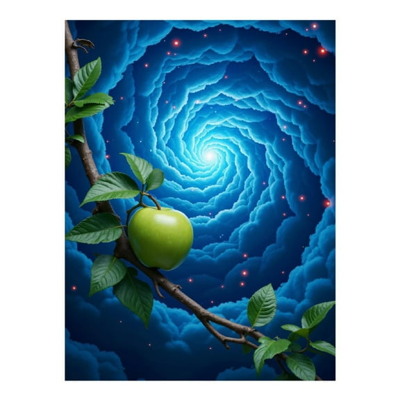 Diamond Art Kits for Adults, Fantasy Vortex Green Fruit Sky 5D Diamond Painting Kits for Adults Beginners, DIY Full Drill Diamond Painting, Gem Art and Crafts 12x16