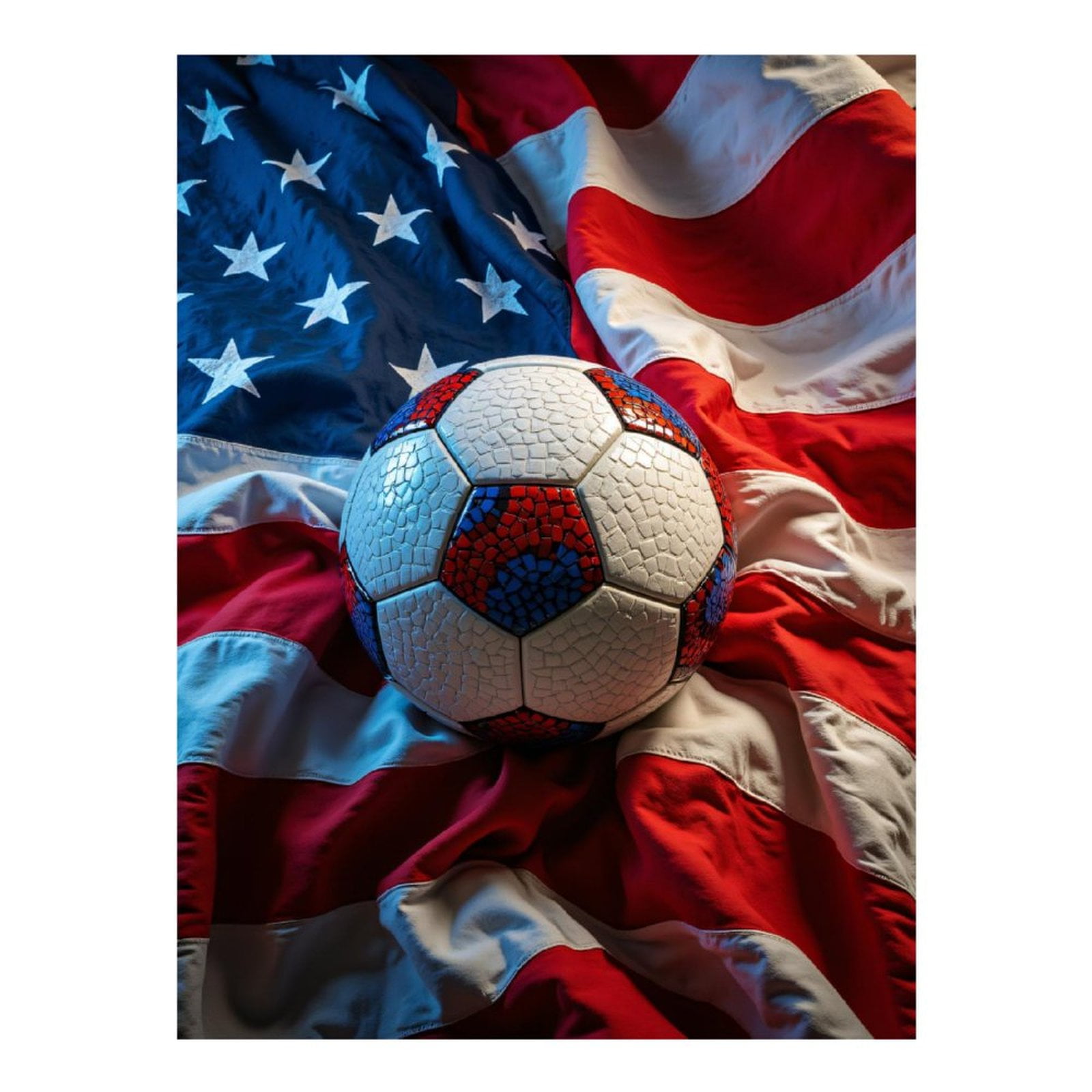 Diamond Art Kits for Adults, Flag Mosaic Soccer Ball 5D Diamond Painting Kits for Adults Beginners, DIY Full Drill Diamond Painting, Gem Art and Crafts 12x16