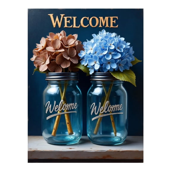 Diamond Art Kits for Adults - Flower Welcome Print No.172 5D Frameless Dimond Painting Kit for Adults Beginner, Round Diamond Kits for Home Wall Decor, Gift for Women