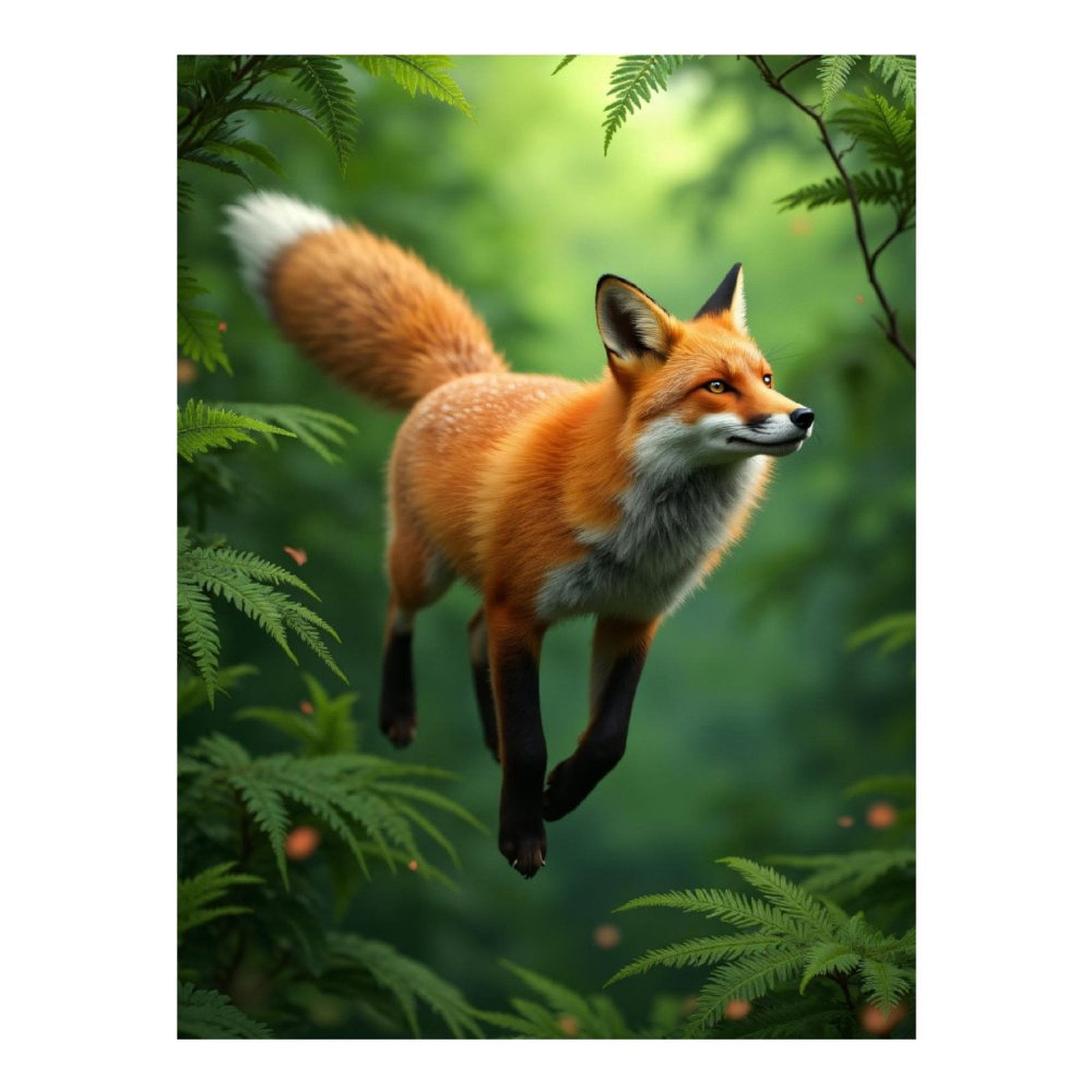 Diamond Art Kits for Adults, Fox In Lush Green Forest 5D Diamond Painting Kits for Adults Beginners, DIY Full Drill Diamond Painting, Gem Art and Crafts 12x16