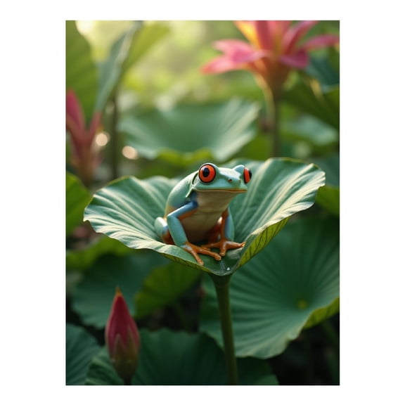 Diamond Art Kits for Adults, Frog Leaf Nature Tropical Setting 5D Diamond Painting Kits for Adults Beginners, DIY Full Drill Diamond Painting, Gem Art and Crafts 12x16