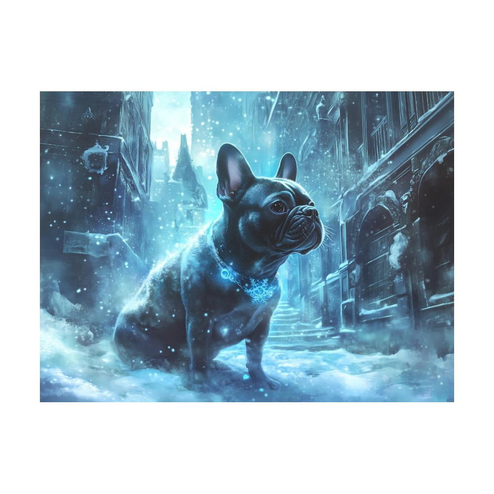 Diamond Art Kits for Adults, Frosty Winter Bulldog Magic Waterproof