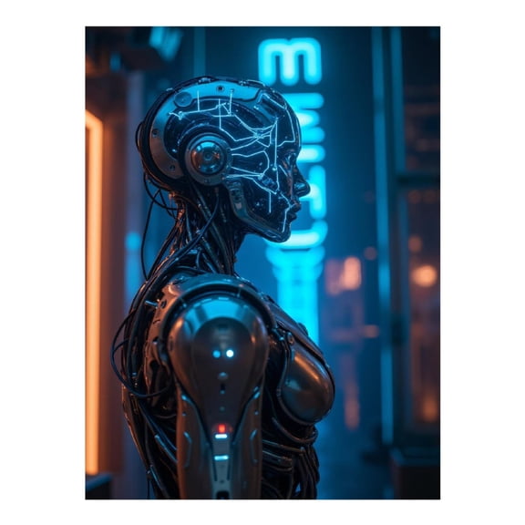 Diamond Art Kits for Adults, Futuristic Cybernetic Profile 5D Diamond Painting Kits for Adults Beginners, DIY Full Drill Diamond Painting, Gem Art and Crafts 12x16