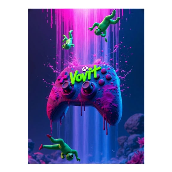 Diamond Art Kits for Adults, Gaming Controller Neon Splash 5D Diamond Painting Kits for Adults Beginners, DIY Full Drill Diamond Painting, Gem Art and Crafts 12x16