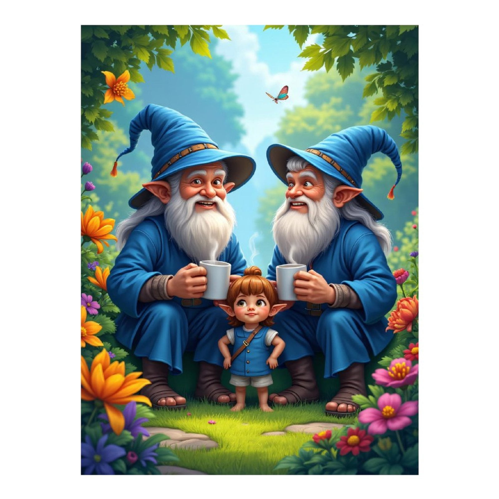 Diamond Art Kits for Adults, Garden Gnomes Family Gathering 5D Diamond Painting Kits for Adults Beginners, DIY Full Drill Diamond Painting, Gem Art and Crafts 12x16