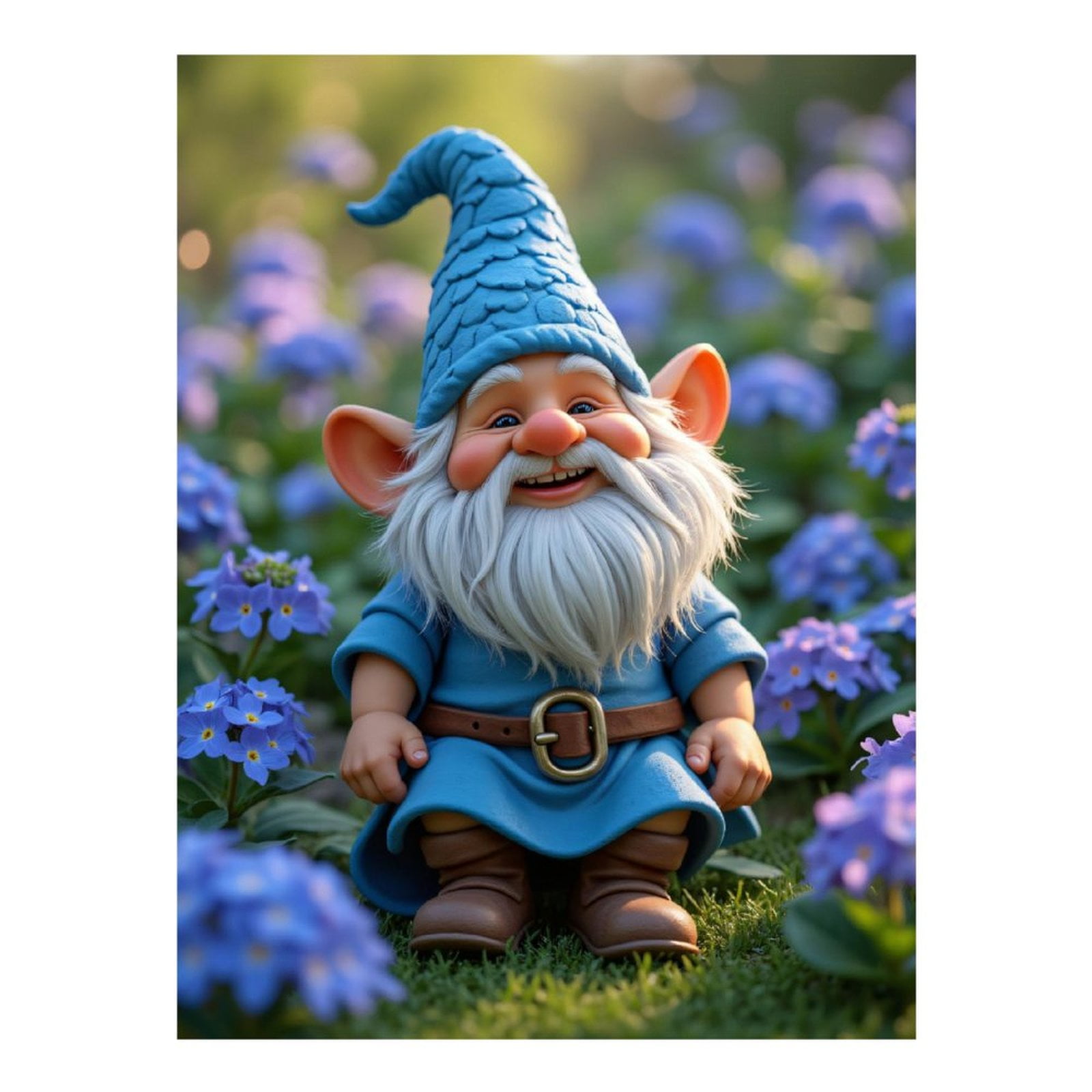 Diamond Art Kits for Adults, Gnome In Blue With Flowers 5D Diamond Painting Kits for Adults Beginners, DIY Full Drill Diamond Painting, Gem Art and Crafts 12x16