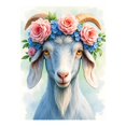 thumbnail image 1 of Diamond Art Kits for Adults, Goat Floral Crown Blissful Portrait 5D Diamond Painting Kits for Adults Beginners, DIY Full Drill Diamond Painting, Gem Art and Crafts 12x16, 1 of 7