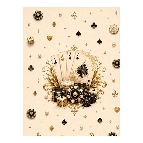 Diamond Art Kits for Adults - Golden Card Chips 5d Diamond Painting for Adults, Frameless Diamond Art for Adults Beginners, Diamond Painting Kits for Adults for Home Wall Decor 12x16 In