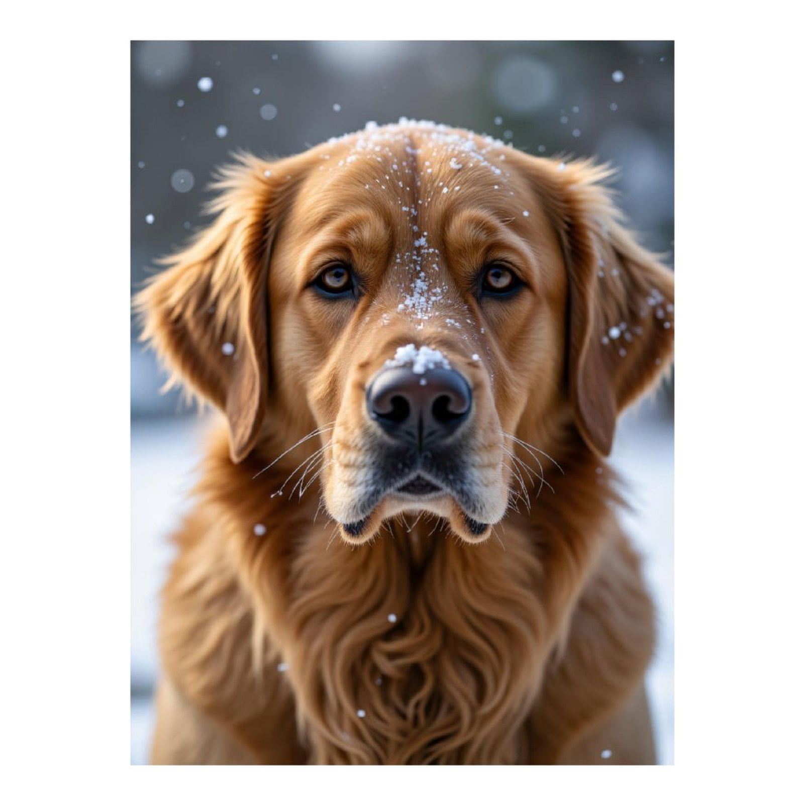 Diamond Art Kits for Adults, Golden Retriever Snowy Face Winter 5D Diamond Painting Kits for Adults Beginners, DIY Full Drill Diamond Painting, Gem Art and Crafts 12x16