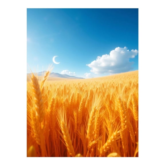 Diamond Art Kits for Adults, Golden Wheat Field Under Crescent 5D Diamond Painting Kits for Adults Beginners, DIY Full Drill Diamond Painting, Gem Art and Crafts 12x16