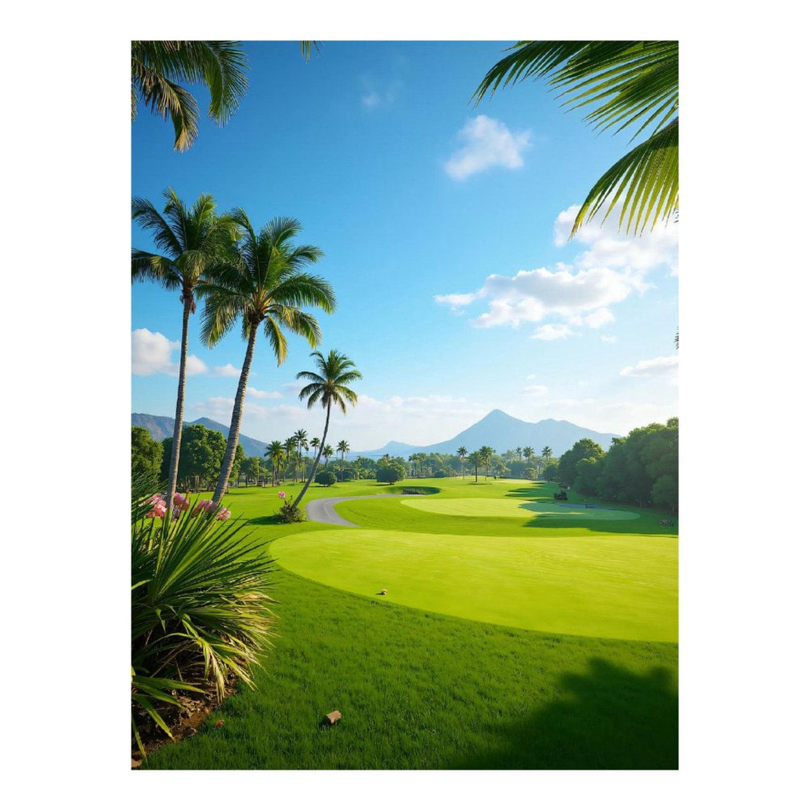 Diamond Art Kits for Adults, Golf Course Tropical Landscape Vista 5D Diamond Painting Kits for Adults Beginners, DIY Full Drill Diamond Painting, Gem Art and Crafts 12x16