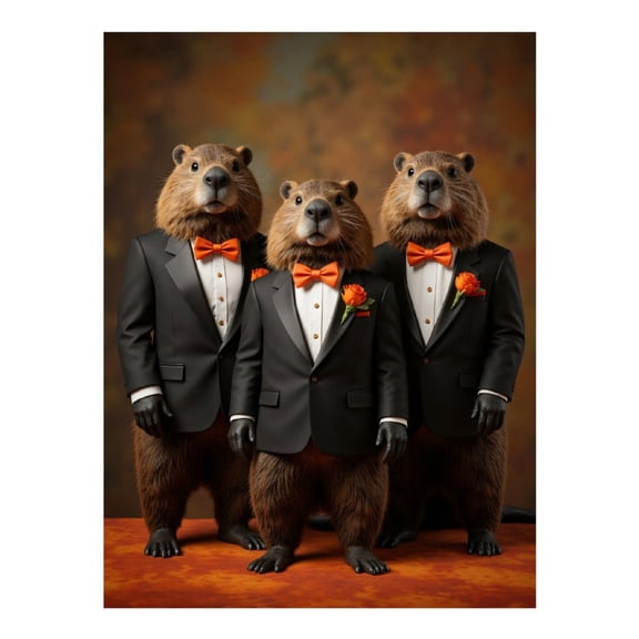 Diamond Art Kits for Adults, Groundhog Trio Formal Tuxedos 5D Diamond Painting Kits for Adults Beginners, DIY Full Drill Diamond Painting, Gem Art and Crafts 12x16