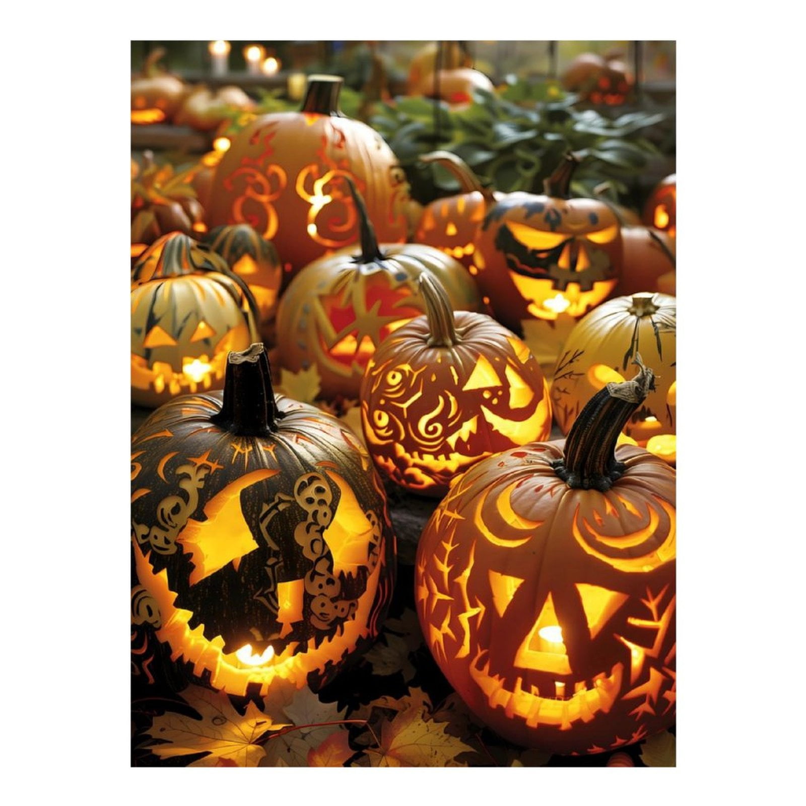 Diamond Art Kits for Adults, Halloween Carved Pumpkin Art Round
