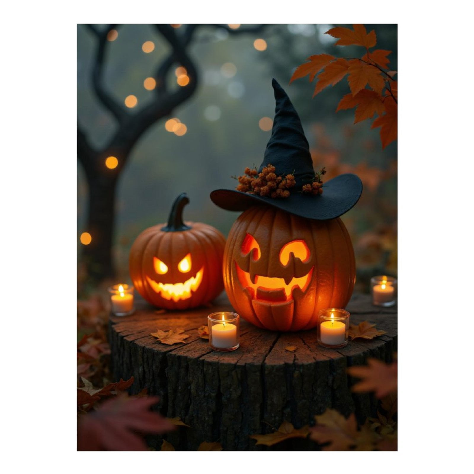 Diamond Art Kits for Adults, Jack O Lanterns Autumn Candles 5D Diamond Painting Kits for Adults Beginners, DIY Full Drill Diamond Painting, Gem Art and Crafts 12x16