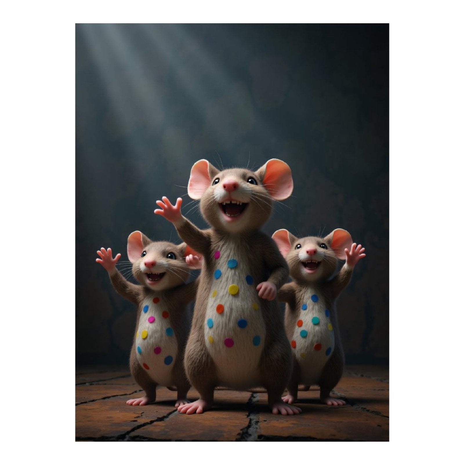 Diamond Art Kits for Adults, Joyful Cartoon Mice Trio Dancing 5D Diamond Painting Kits for Adults Beginners, DIY Full Drill Diamond Painting, Gem Art and Crafts 12x16