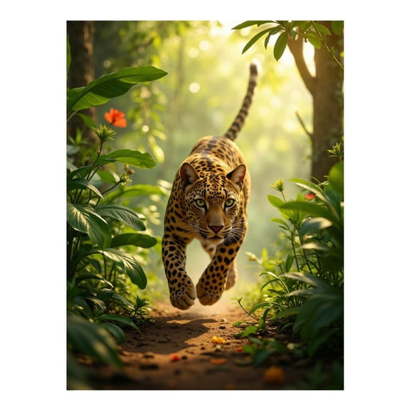 Diamond Art Kits for Adults, Jungle Run Sunlight Path 5D Diamond Painting Kits for Adults Beginners, DIY Full Drill Diamond Painting, Gem Art and Crafts 12x16