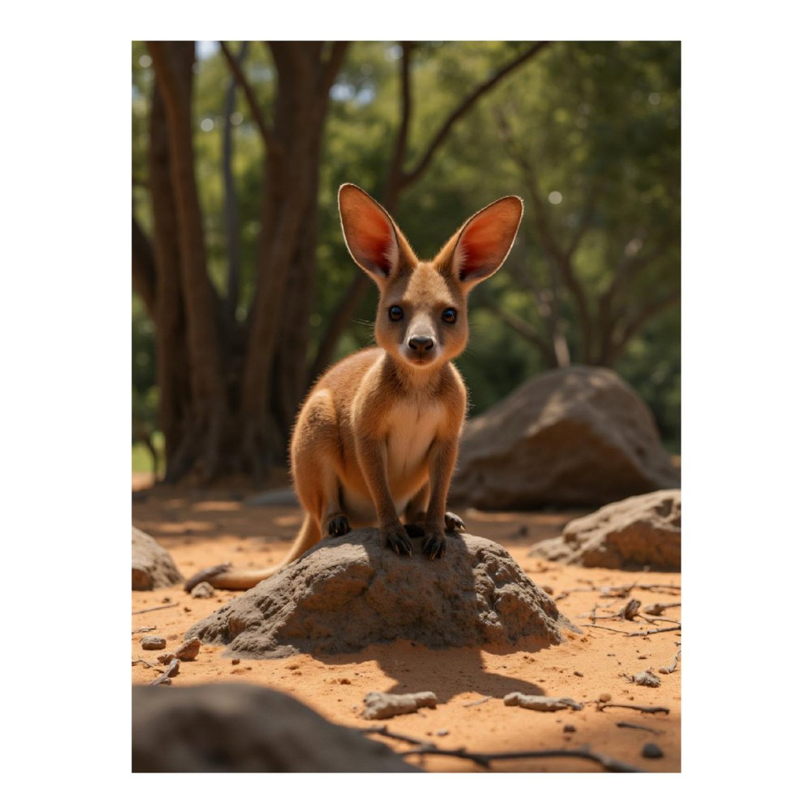 Diamond Art Kits for Adults, Kangaroo Bunny Mix Nature Rocks 5D Diamond Painting Kits for Adults Beginners, DIY Full Drill Diamond Painting, Gem Art and Crafts 12x16