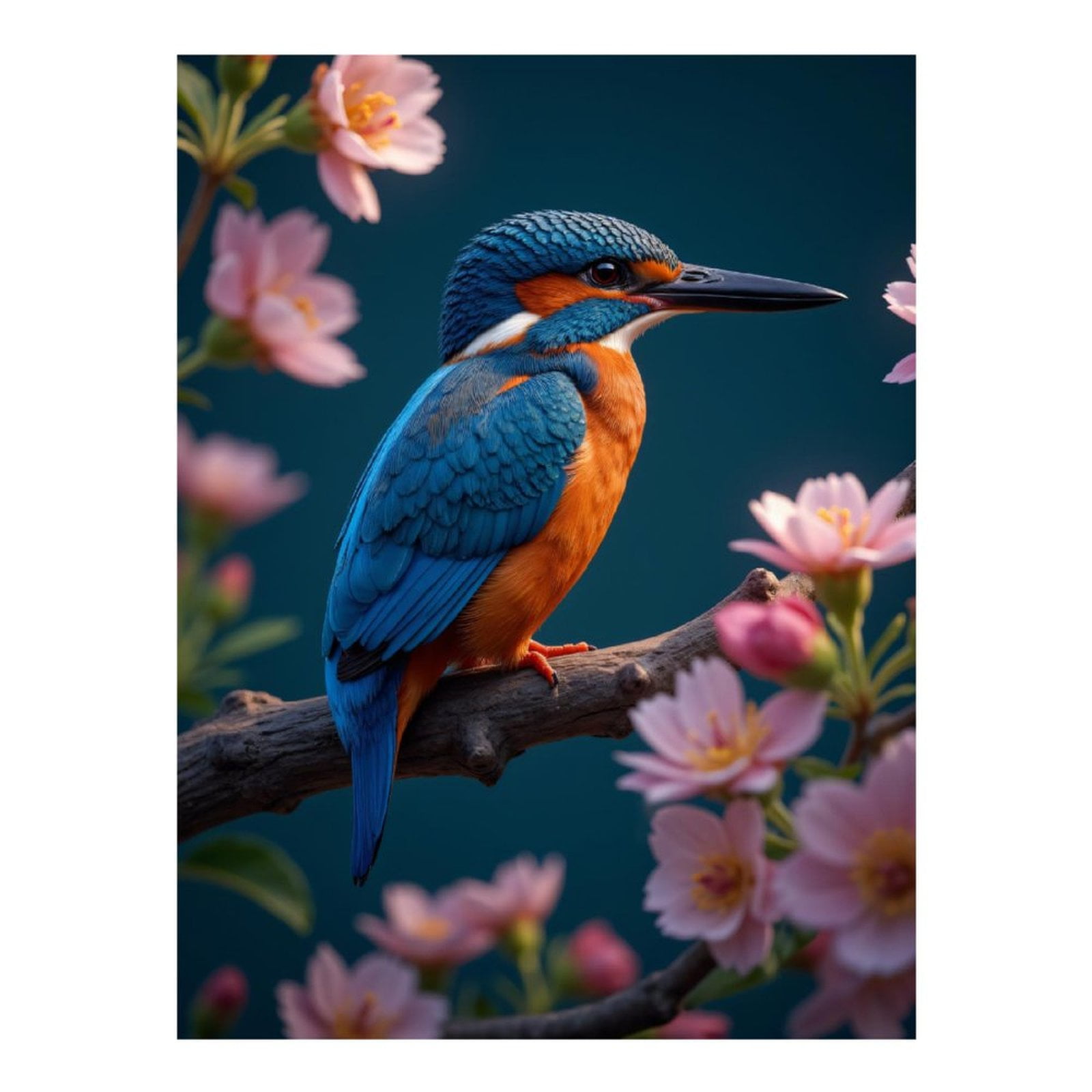 Diamond Art Kits for Adults, Kingfisher Blossoms Nature Scene 5D Diamond Painting Kits for Adults Beginners, DIY Full Drill Diamond Painting, Gem Art and Crafts 12x16