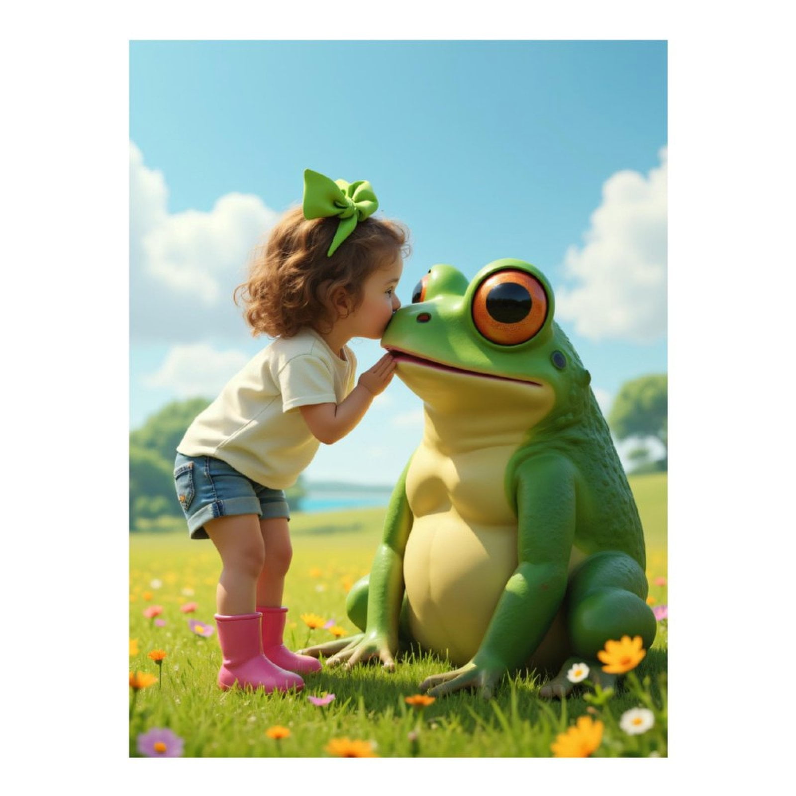 Diamond Art Kits for Adults, Kissing Giant Frog Outdoors 5D Diamond Painting Kits for Adults Beginners, DIY Full Drill Diamond Painting, Gem Art and Crafts 12x16