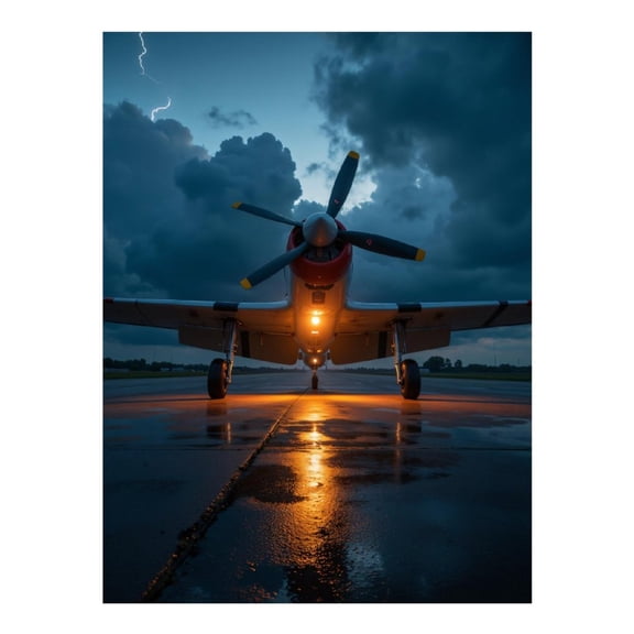 Diamond Art Kits for Adults, Lightning Storm Airplane Runway 5D Diamond Painting Kits for Adults Beginners, DIY Full Drill Diamond Painting, Gem Art and Crafts 12x16