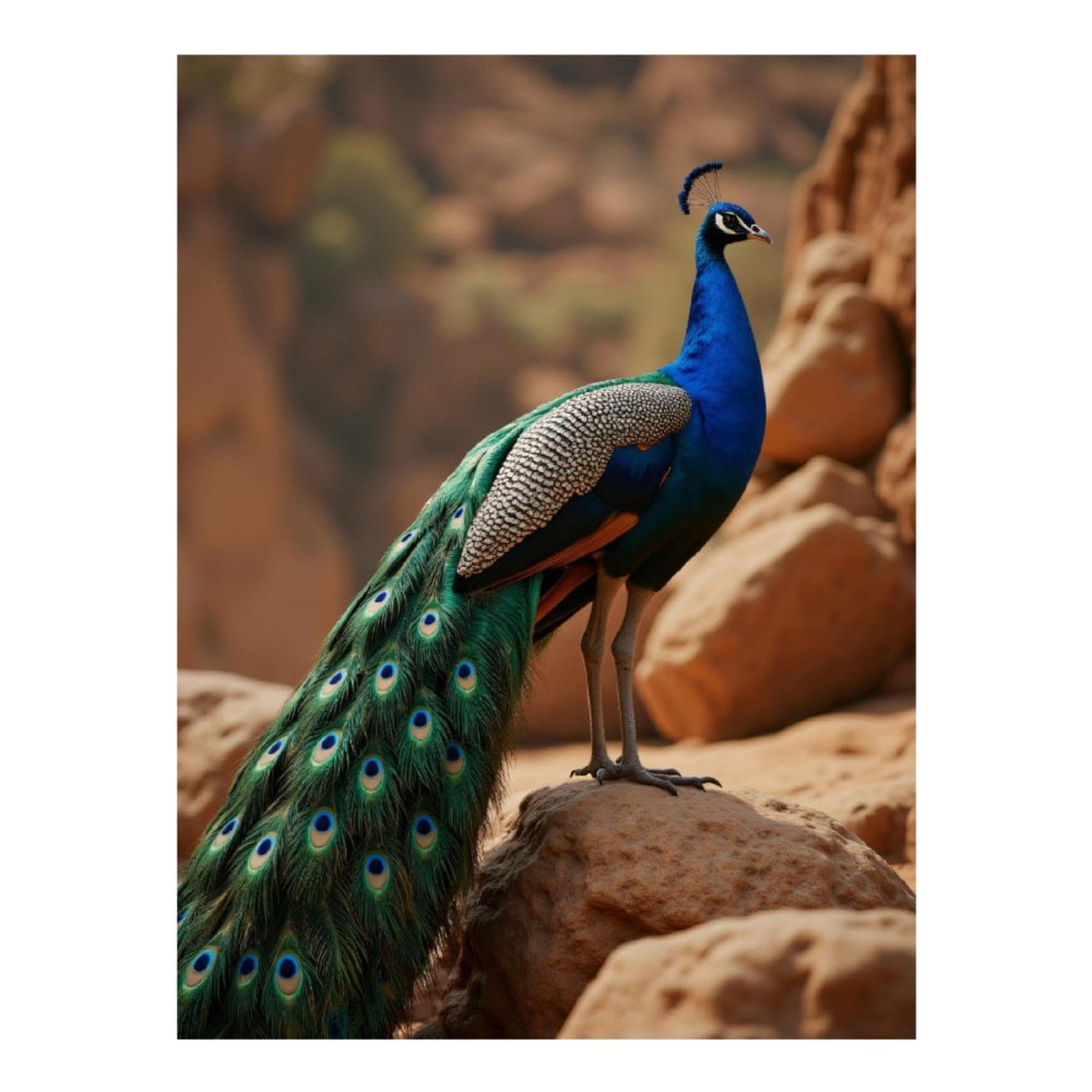 Diamond Art Kits for Adults, Majestic Bird Vibrant Feathers Rocks 5D Diamond Painting Kits for Adults Beginners, DIY Full Drill Diamond Painting, Gem Art and Crafts 12x16