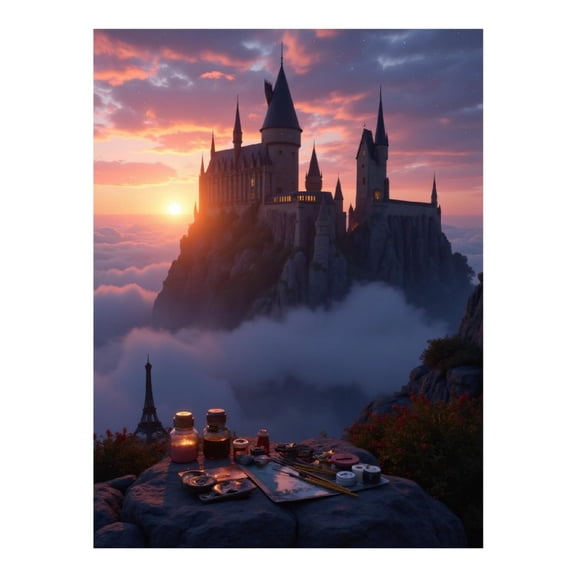 Diamond Art Kits for Adults, Majestic Castle Sunset Painting Tools 5D Diamond Painting Kits for Adults Beginners, DIY Full Drill Diamond Painting, Gem Art and Crafts 12x16