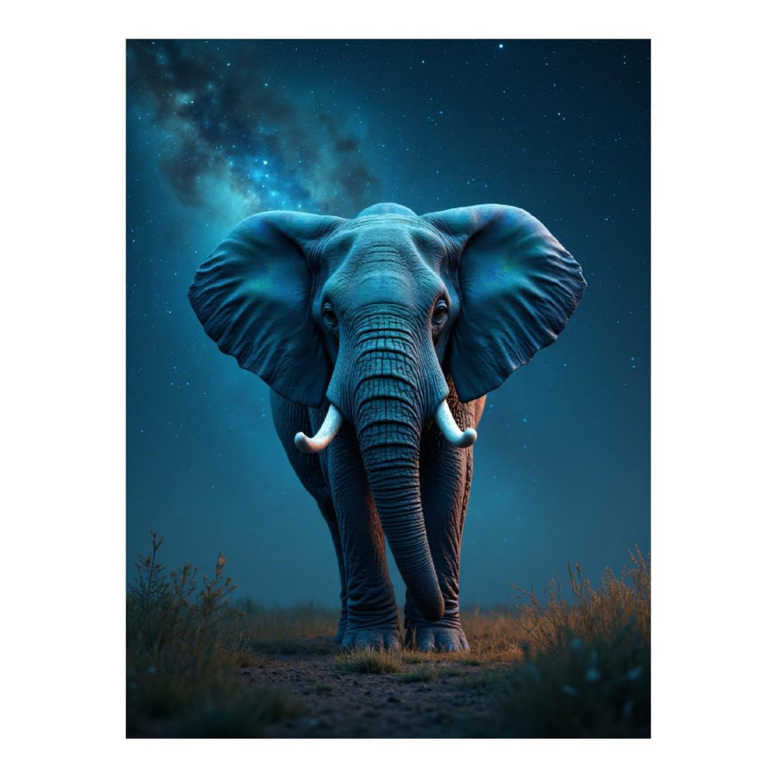 Diamond Art Kits for Adults, Majestic Elephant Under Starry Sky 5D Diamond Painting Kits for Adults Beginners, DIY Full Drill Diamond Painting, Gem Art and Crafts 12x16
