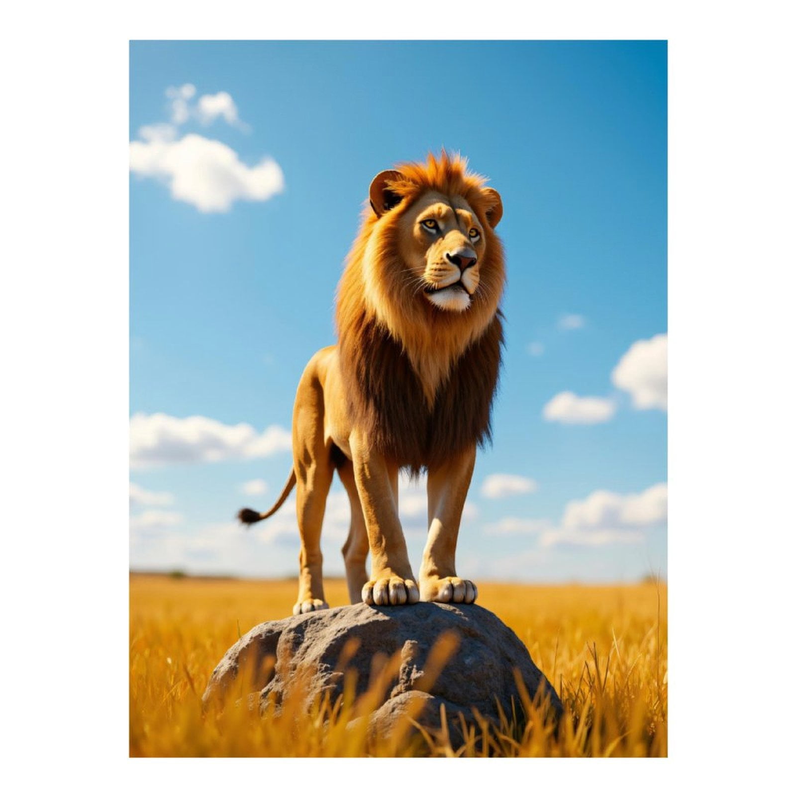Diamond Art Kits for Adults, Majestic Lion On Rock 5D Diamond Painting Kits for Adults Beginners, DIY Full Drill Diamond Painting, Gem Art and Crafts 12x16