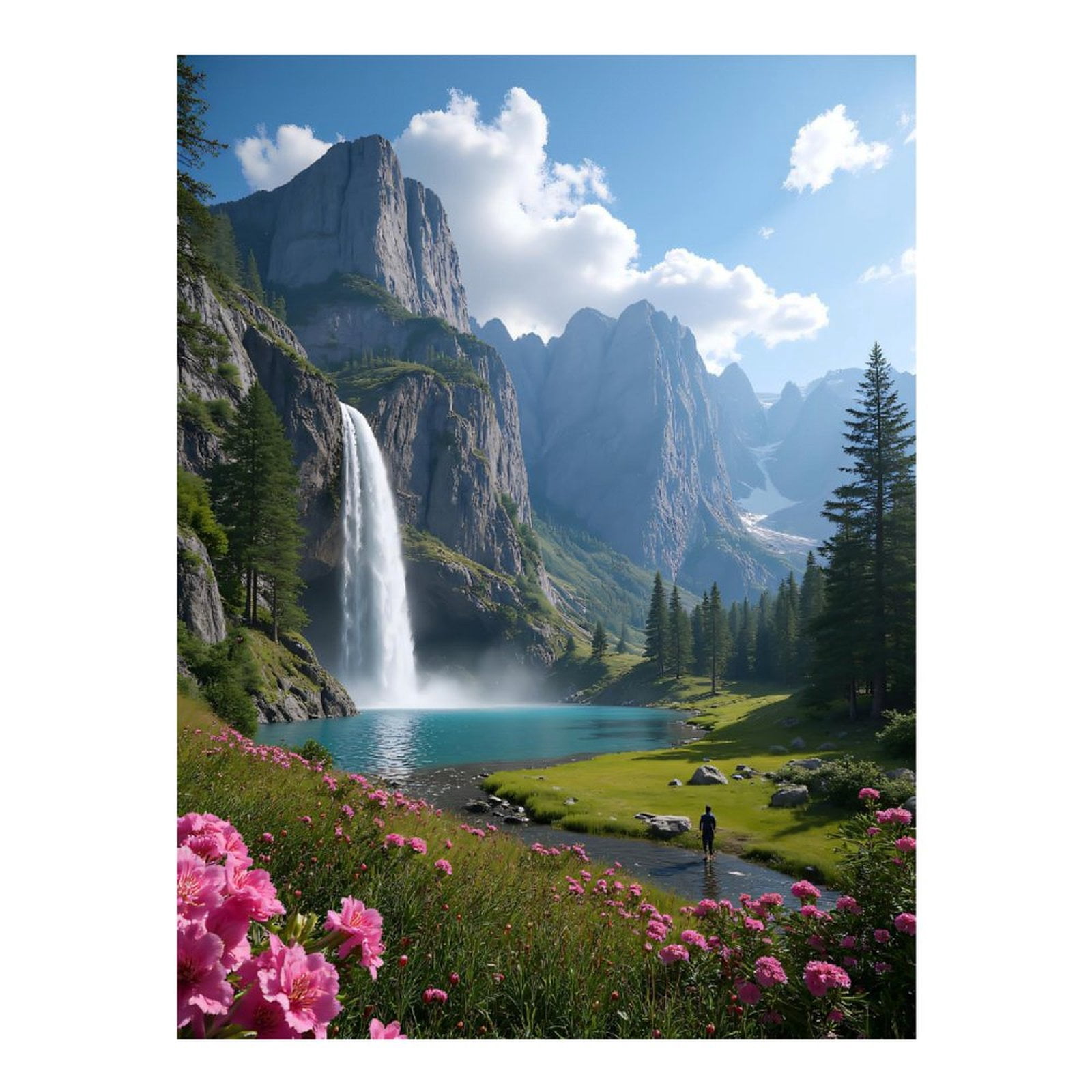 Diamond Art Kits for Adults - Majestic Waterfall Mountain Landscape 5d ...