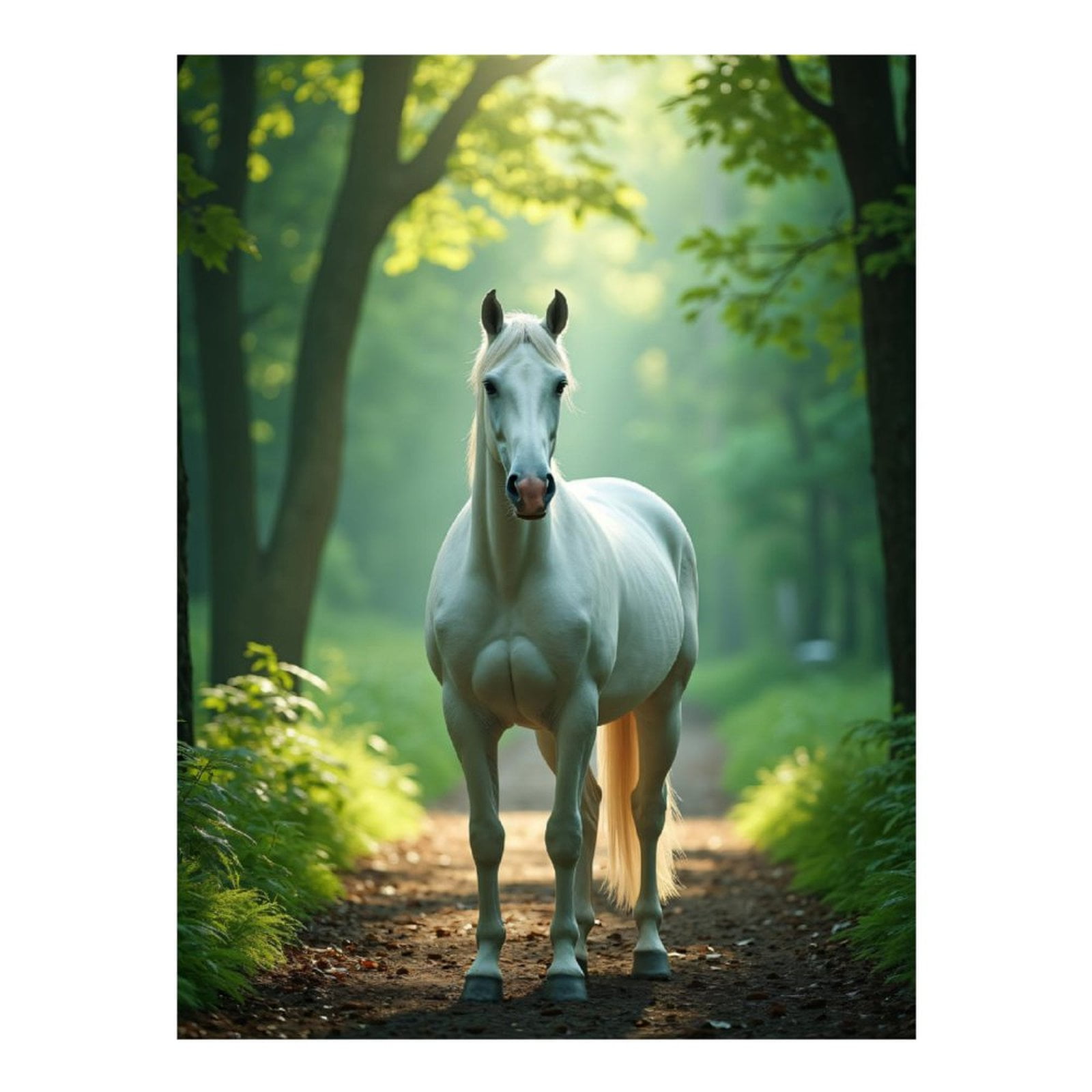 Diamond Art Kits for Adults, Majestic White Horse In Forest 5D Diamond Painting Kits for Adults Beginners, DIY Full Drill Diamond Painting, Gem Art and Crafts 12x16
