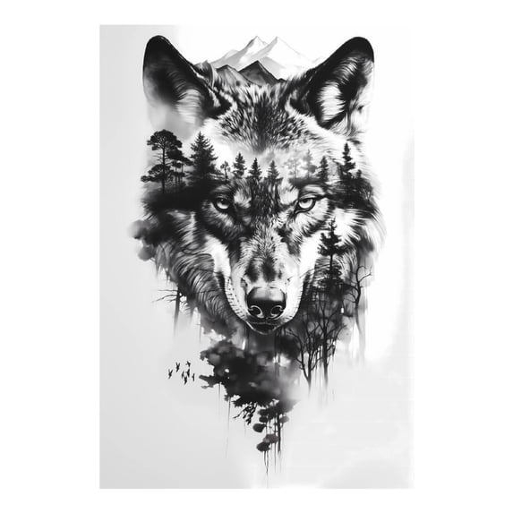 Diamond Art Kits for Adults, Majestic Wolf LandscapeDiamond Painting Kits for Beginners, Frameless Round 5D Full Drill Diamonds Art Gem Art Crafts Home Decor Gifts