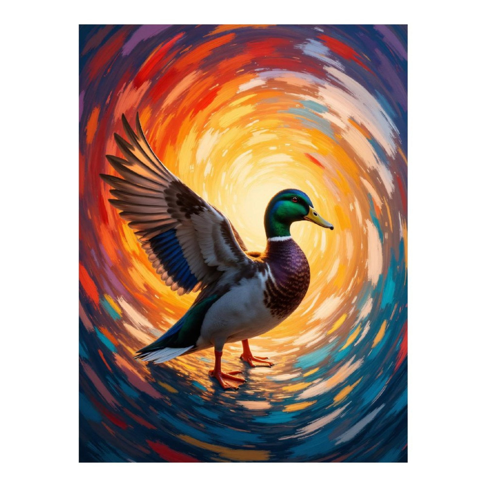 Diamond Art Kits for Adults, Mallard Duck Vivid Swirl Art 5D Diamond Painting Kits for Adults Beginners, DIY Full Drill Diamond Painting, Gem Art and Crafts 12x16