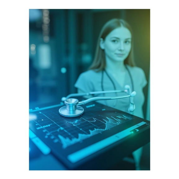 Diamond Art Kits for Adults - Medical Technology Stethoscope Analysis 5d Diamond Painting for Adults, Diamond Art for Adults Beginners, Frameless Diamond Painting Kits for Adults for Home Wall Decor